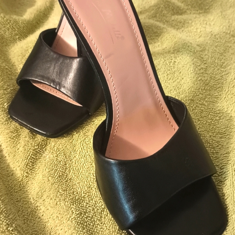 Black Slip On Heels Size 9